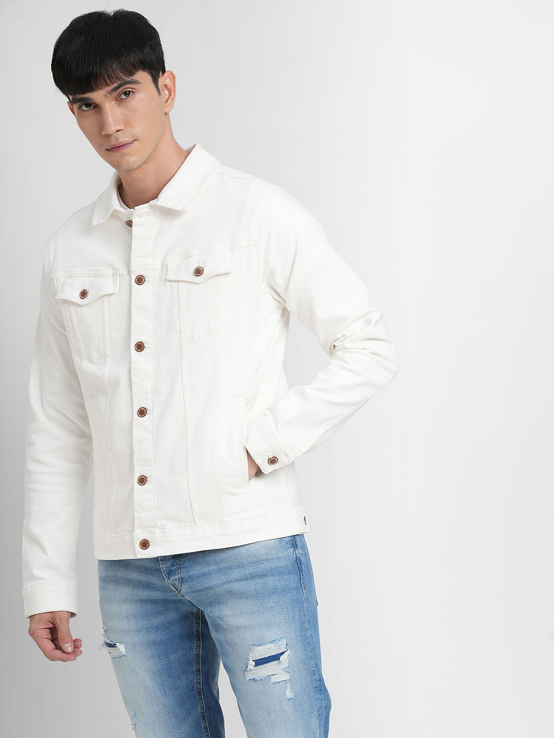 White Trucker Denim Jacket