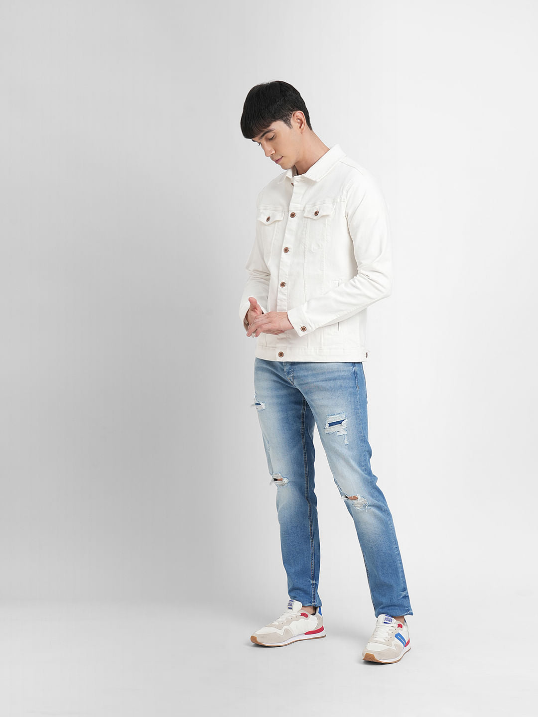 White Trucker Denim Jacket