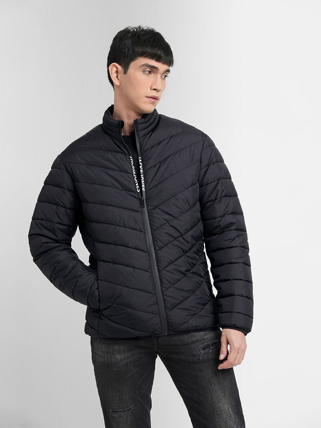 Black High Neck Puffer Jacket