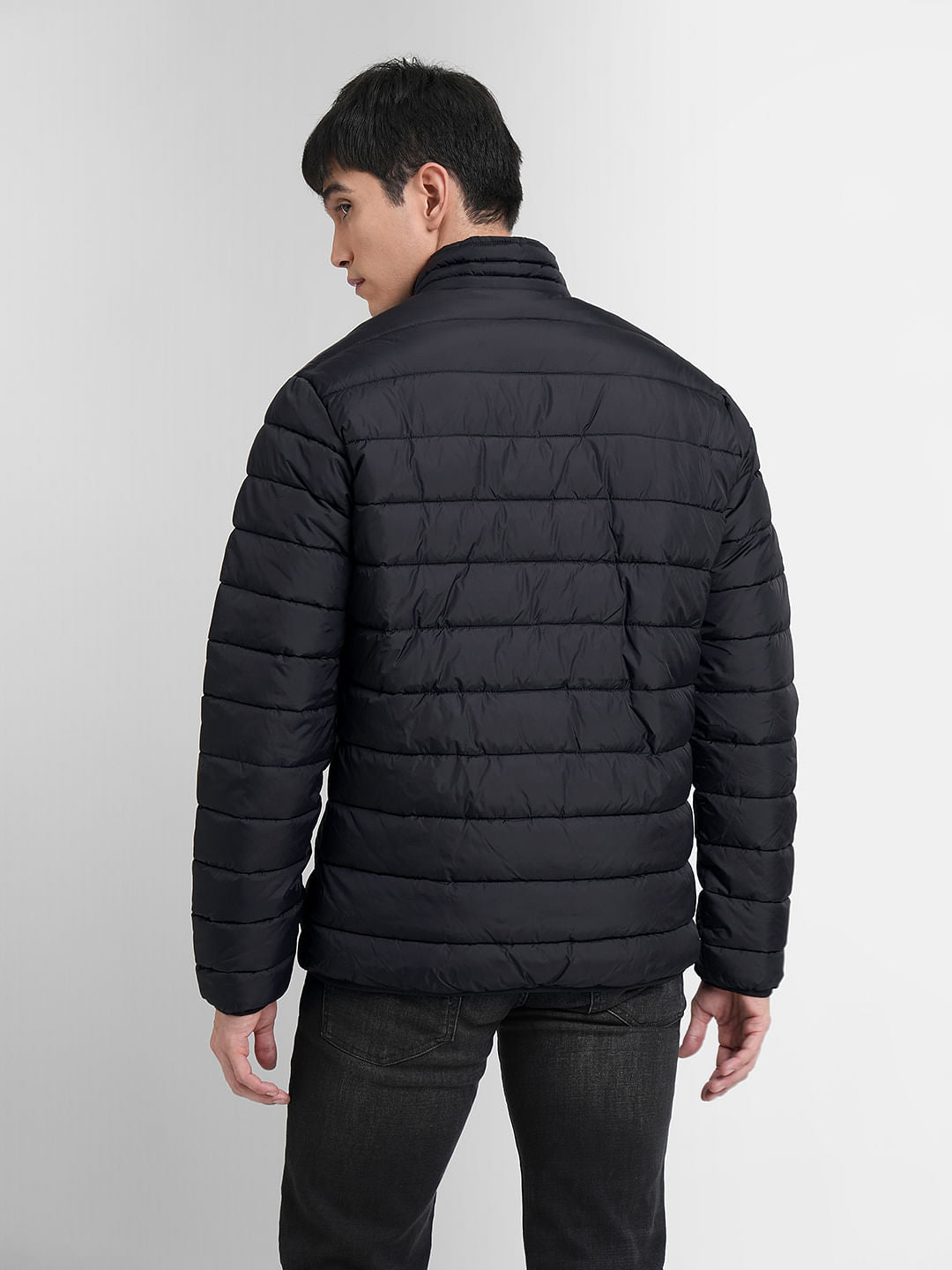 Black High Neck Puffer Jacket
