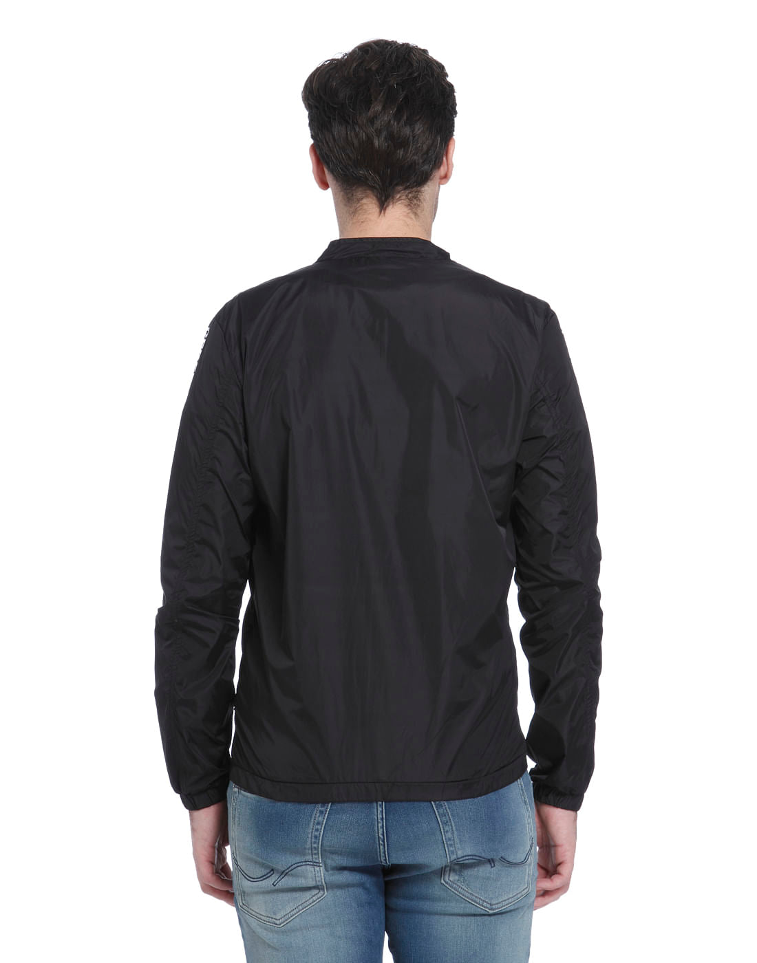 Black Text Print Jacket