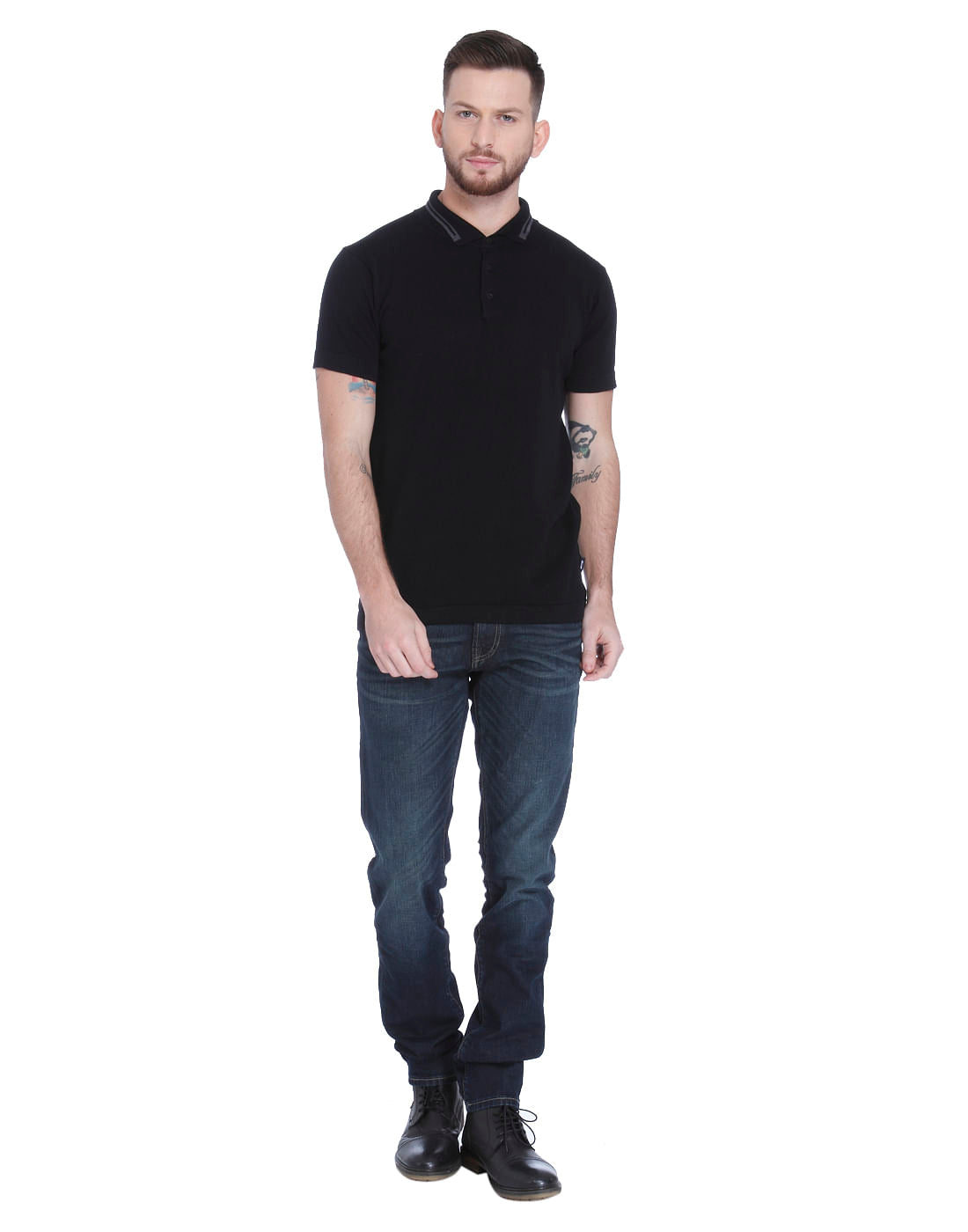 Black Polo Neck T-shirt