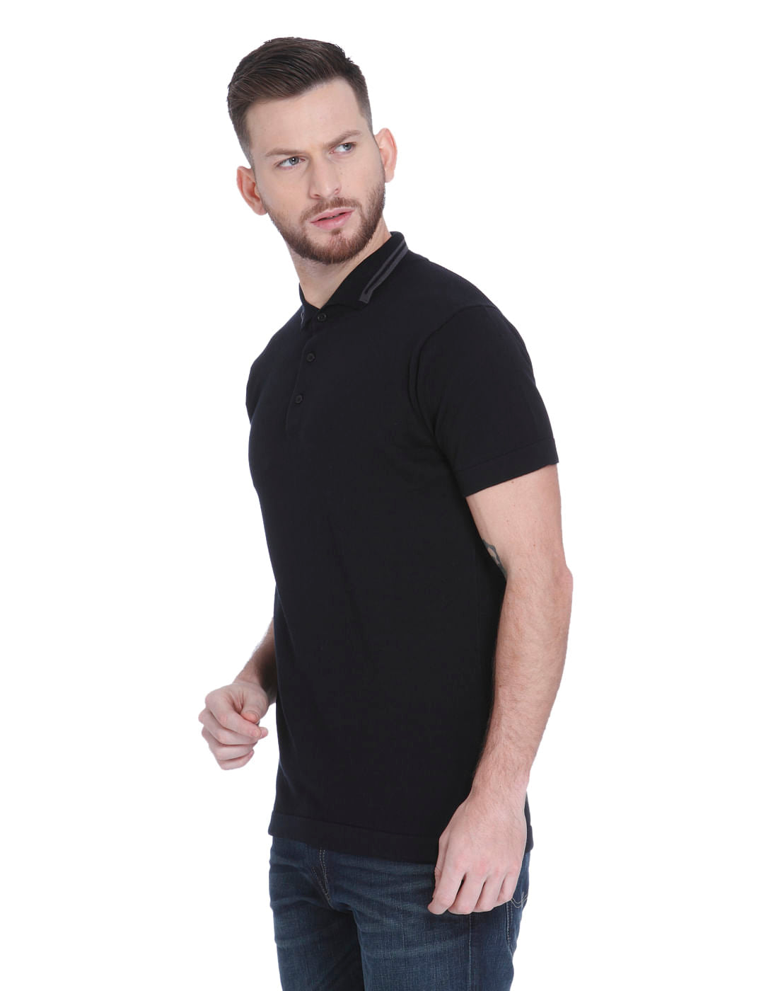 Black Polo Neck T-shirt