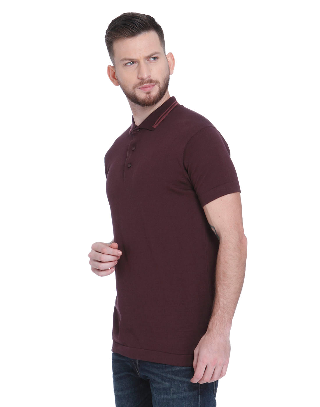 Red Polo Neck T-shirt