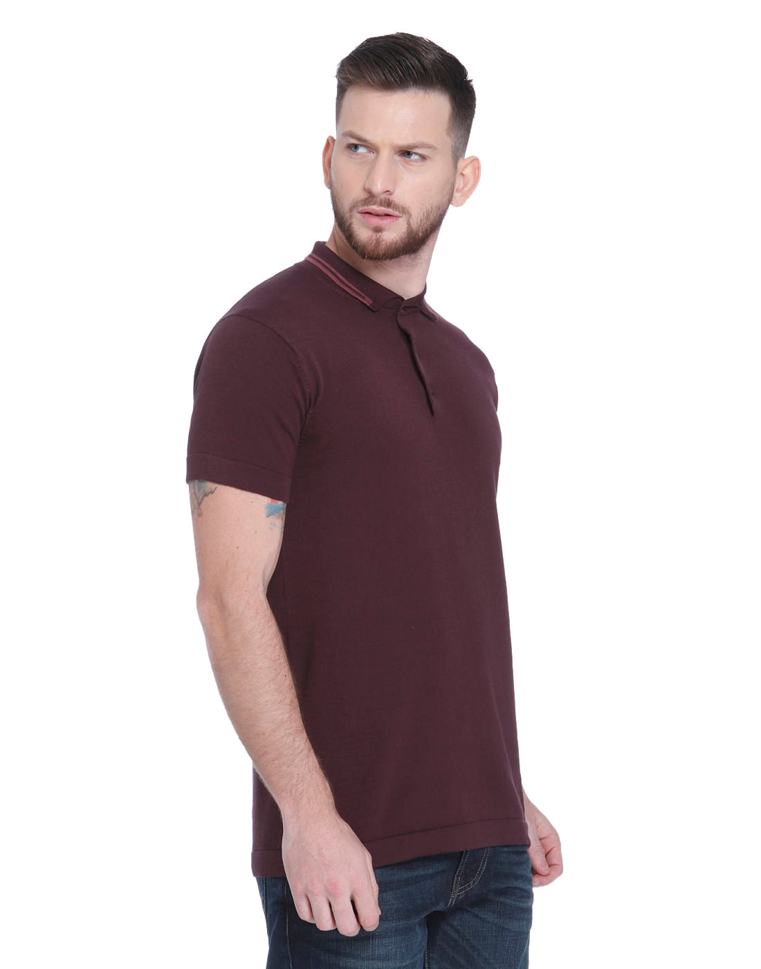 Red Polo Neck T-shirt