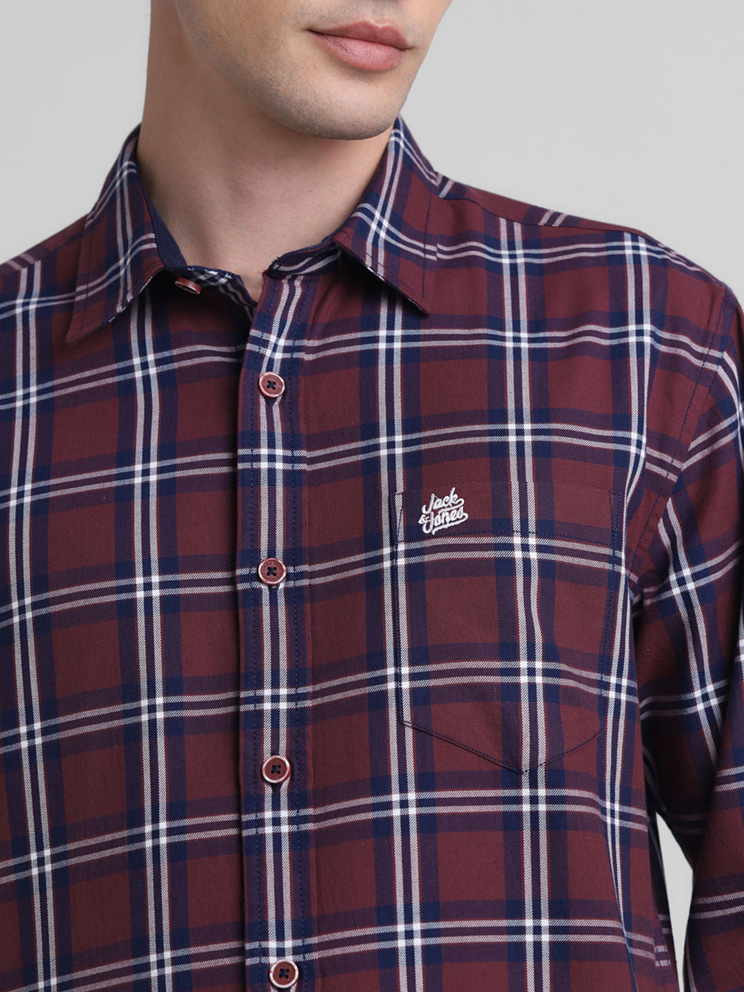 Red Check Print Full Sleeves Shirt