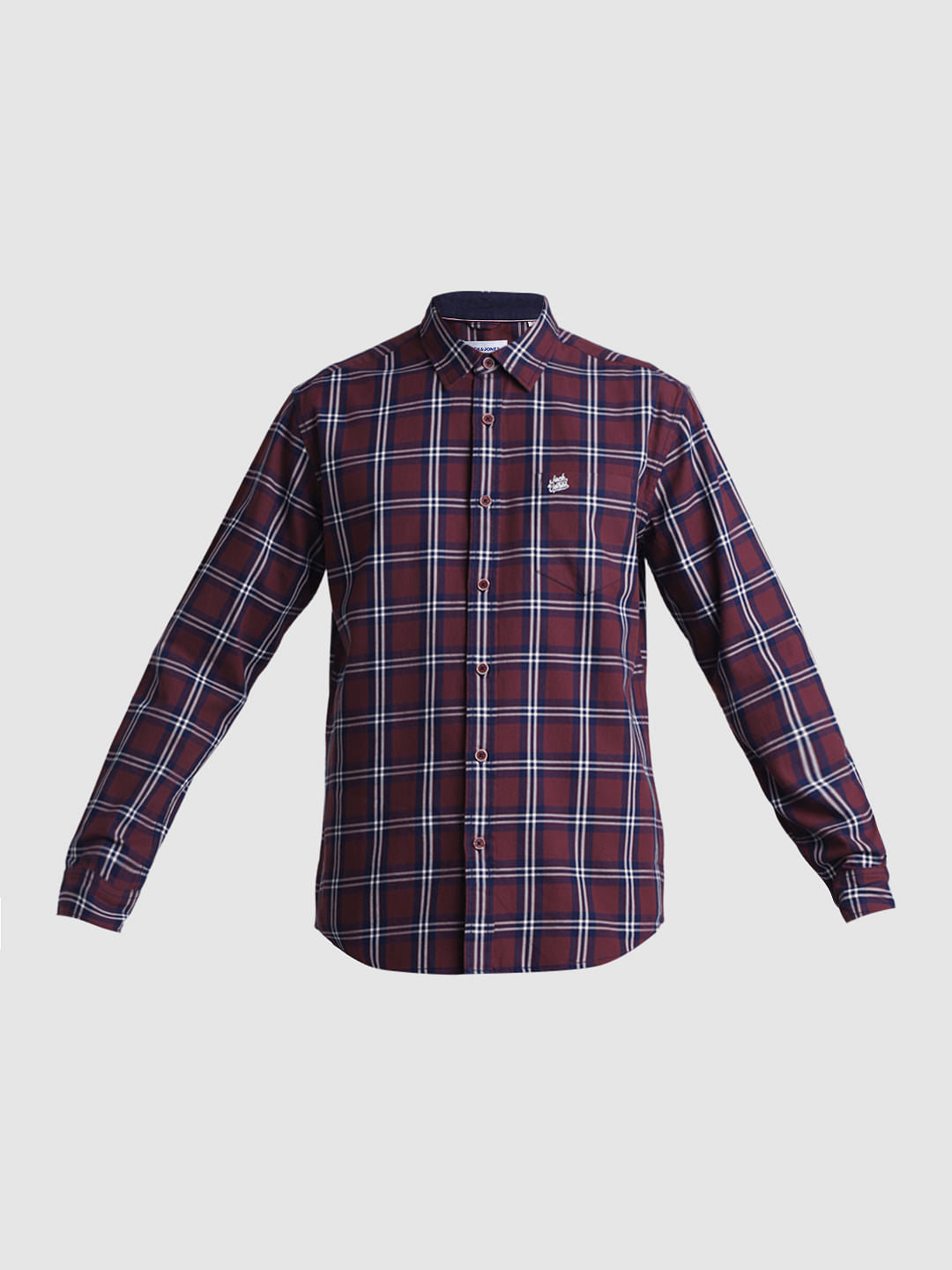 Red Check Print Full Sleeves Shirt