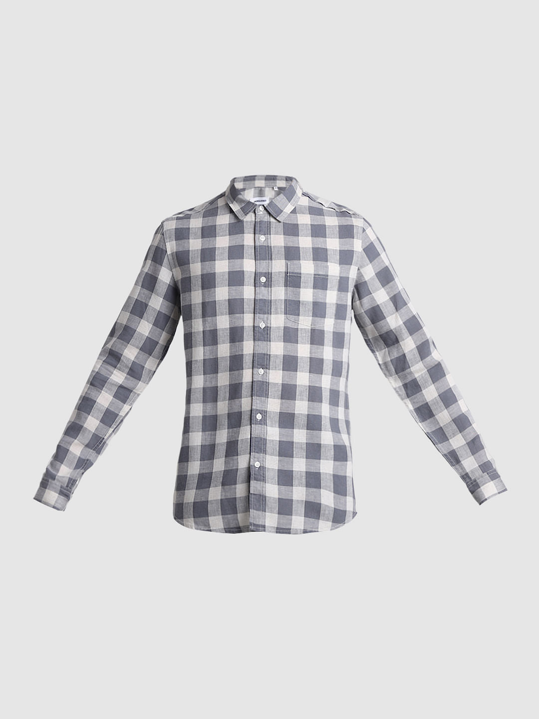 Grey Check Print Full Sleeves Shirt
