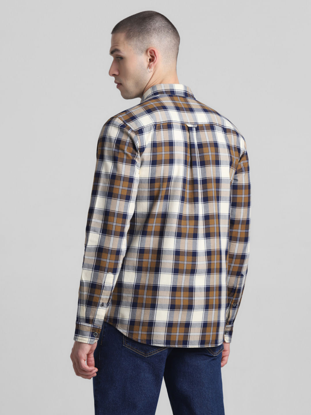 Brown Check Full Sleeves Shirt