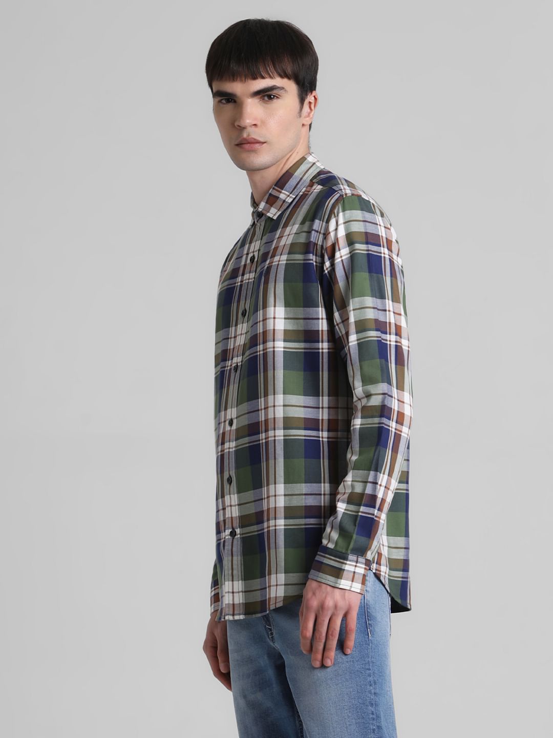 Green Check Full Sleeves Shirt