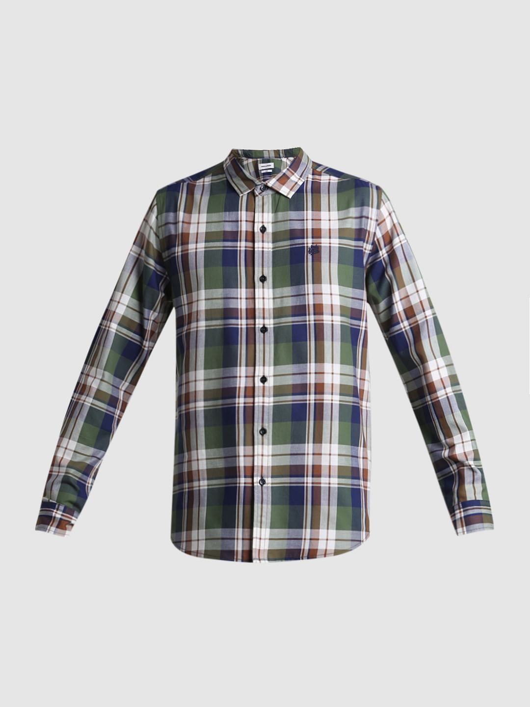 Green Check Full Sleeves Shirt