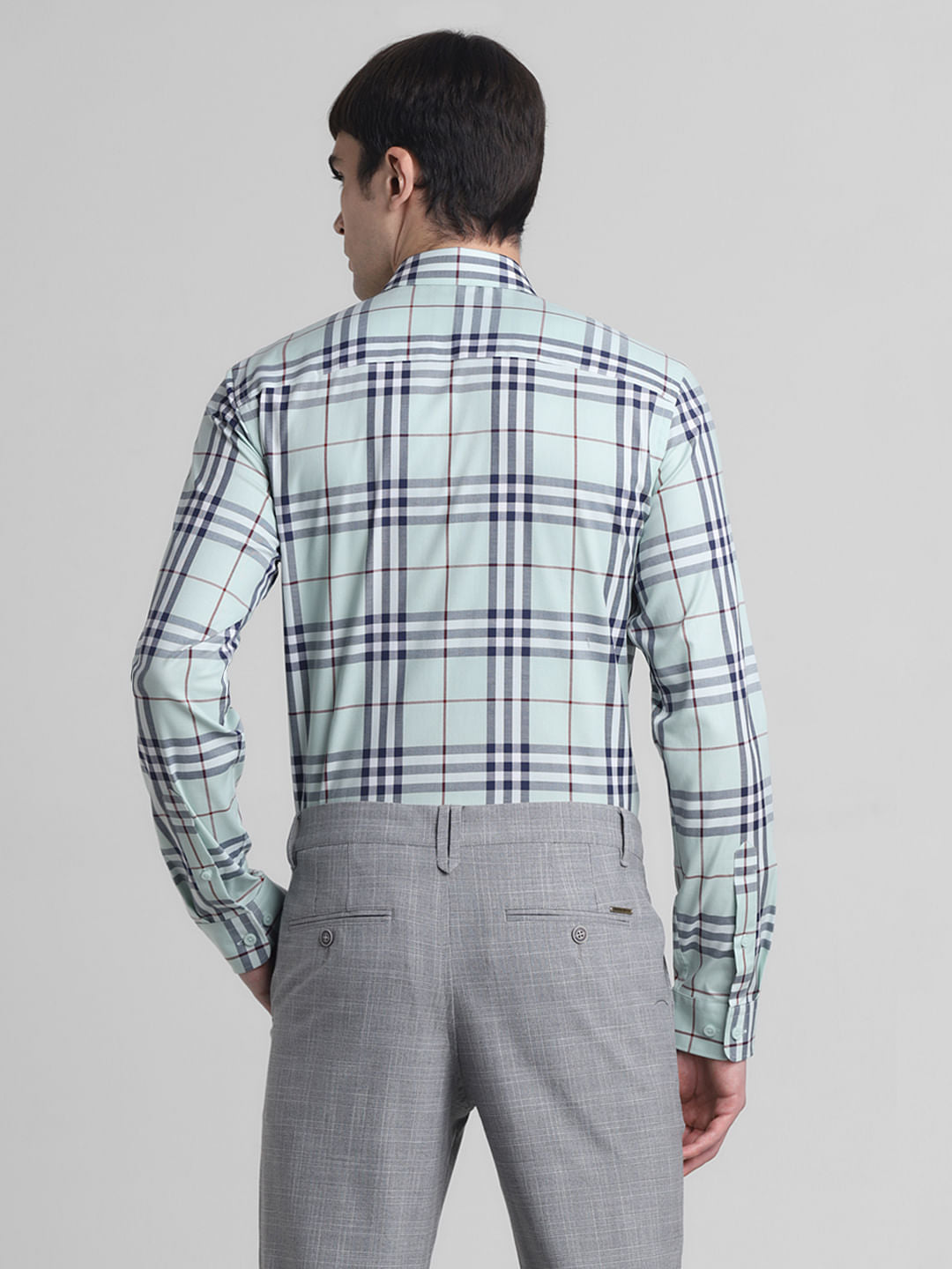 Green Check Print Full Sleeves Shirt