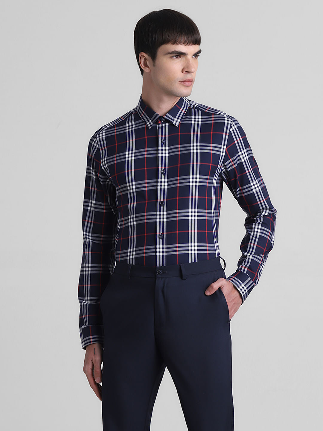 Blue Check Full Sleeves Shirt