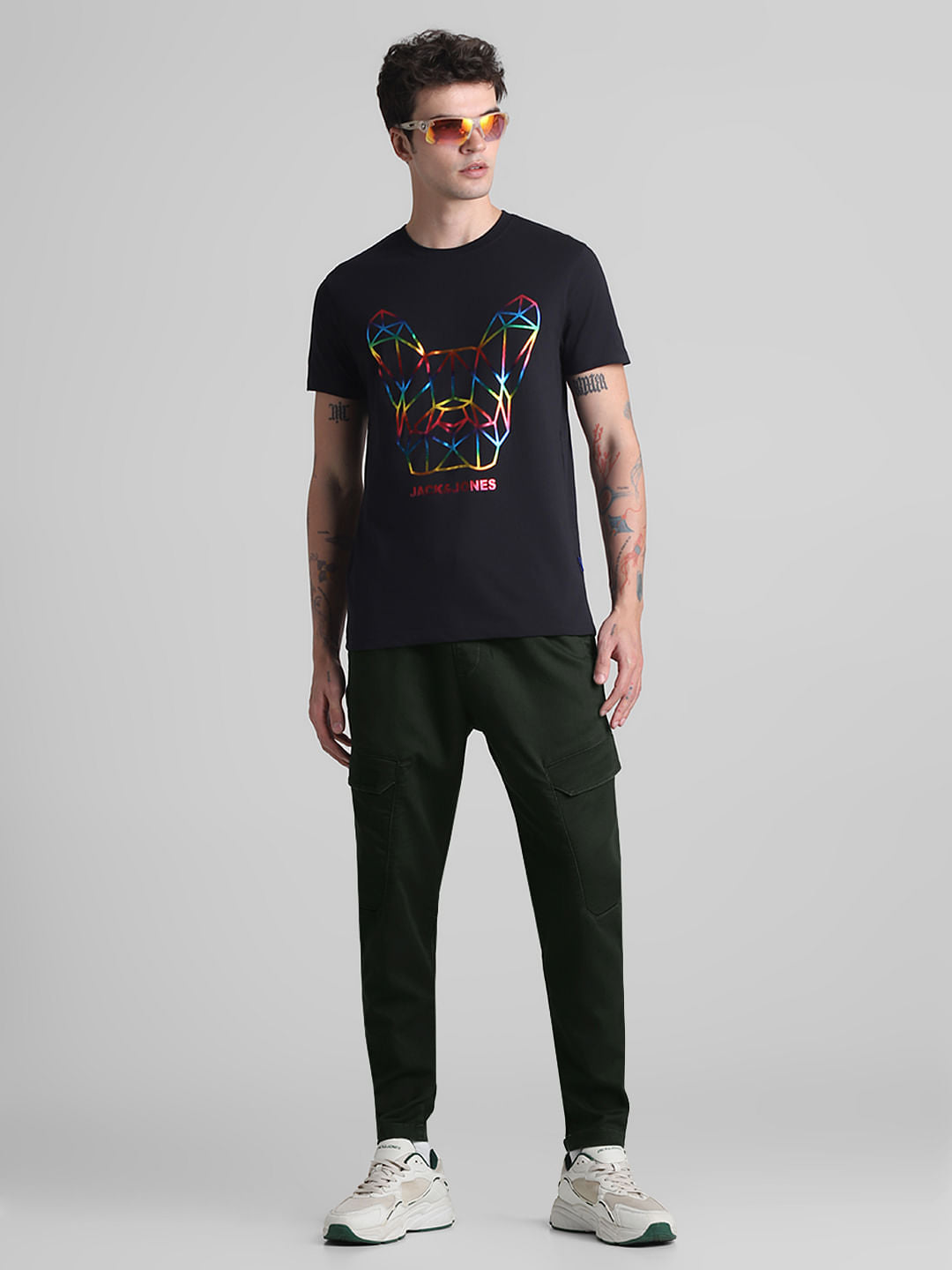 Green Mid Rise Cargo Pants