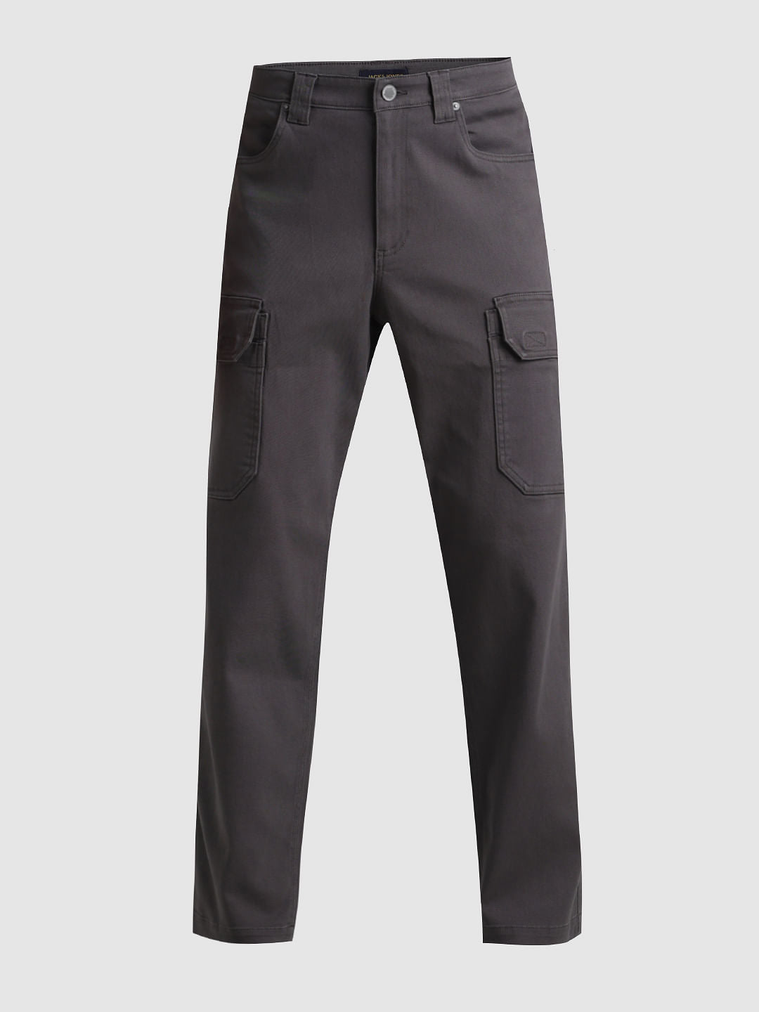 Regular Fit 6 Pocket Cargos - Dark Grey