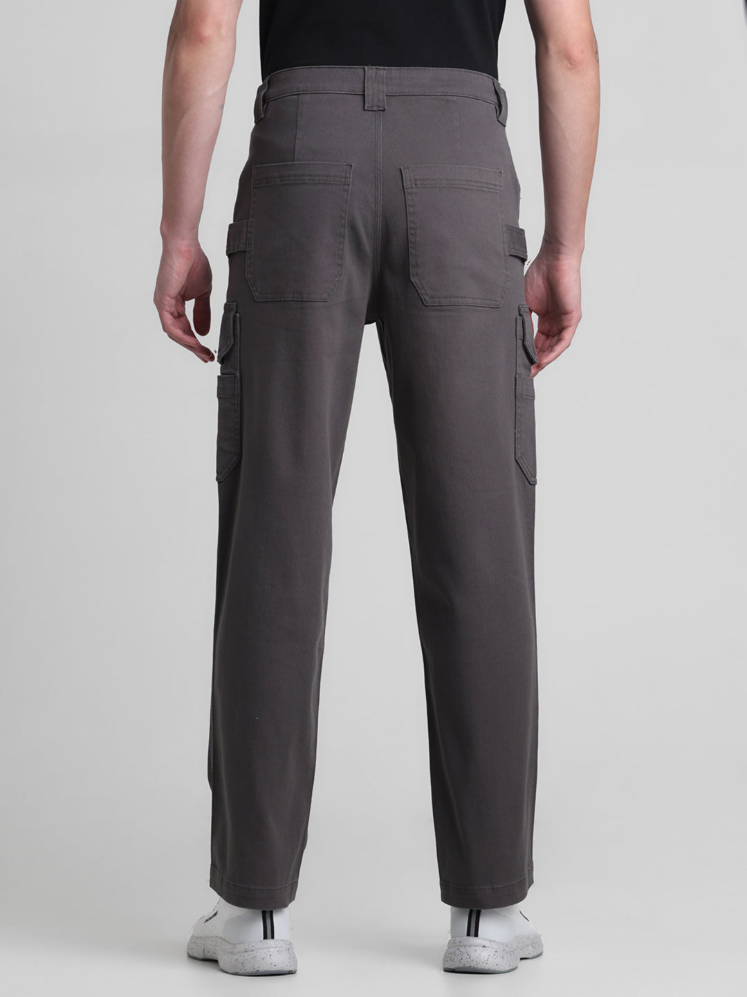 Regular Fit 6 Pocket Cargos - Dark Grey