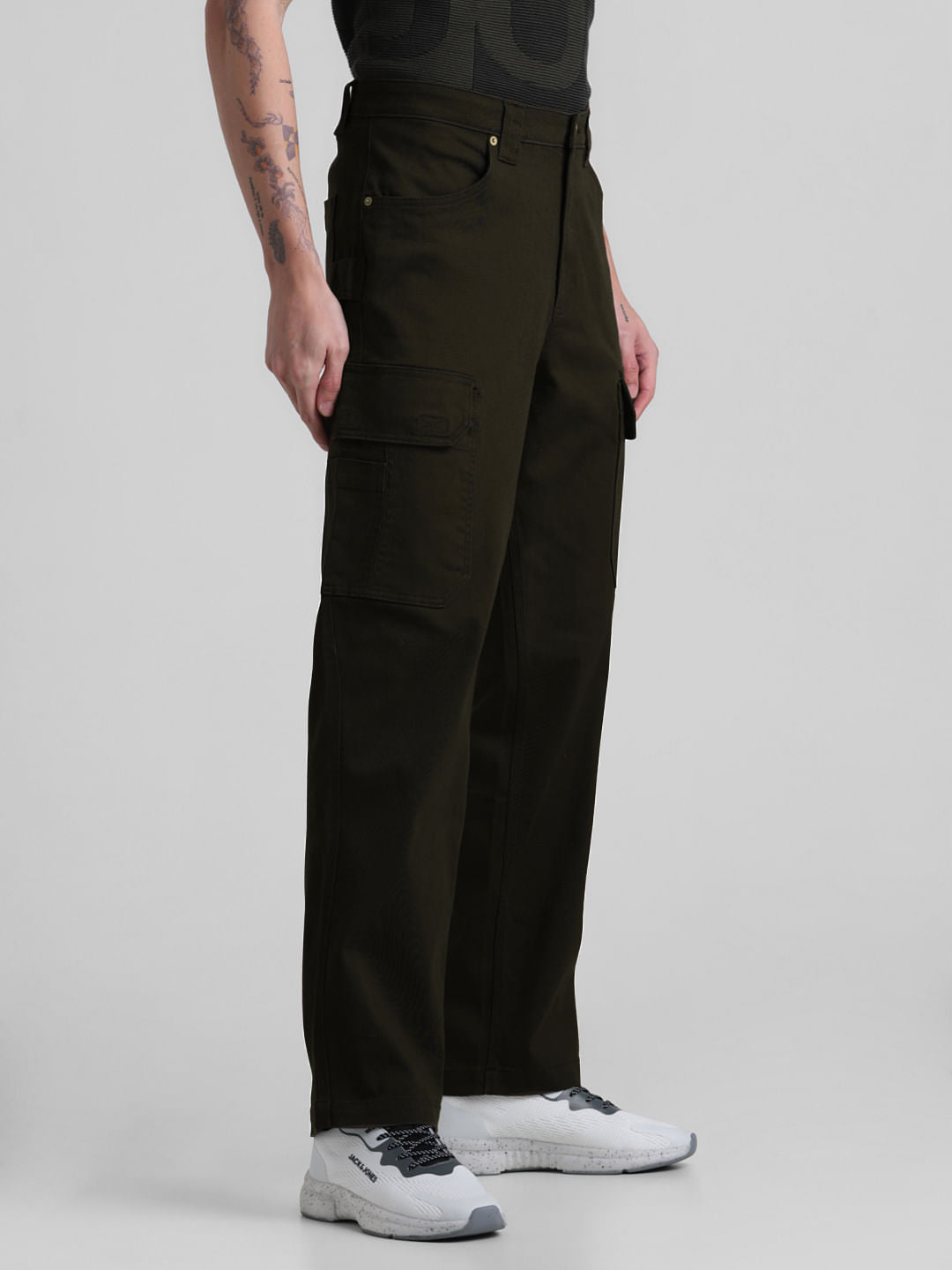 Regular Fit 6 Pocket Cargos - Green