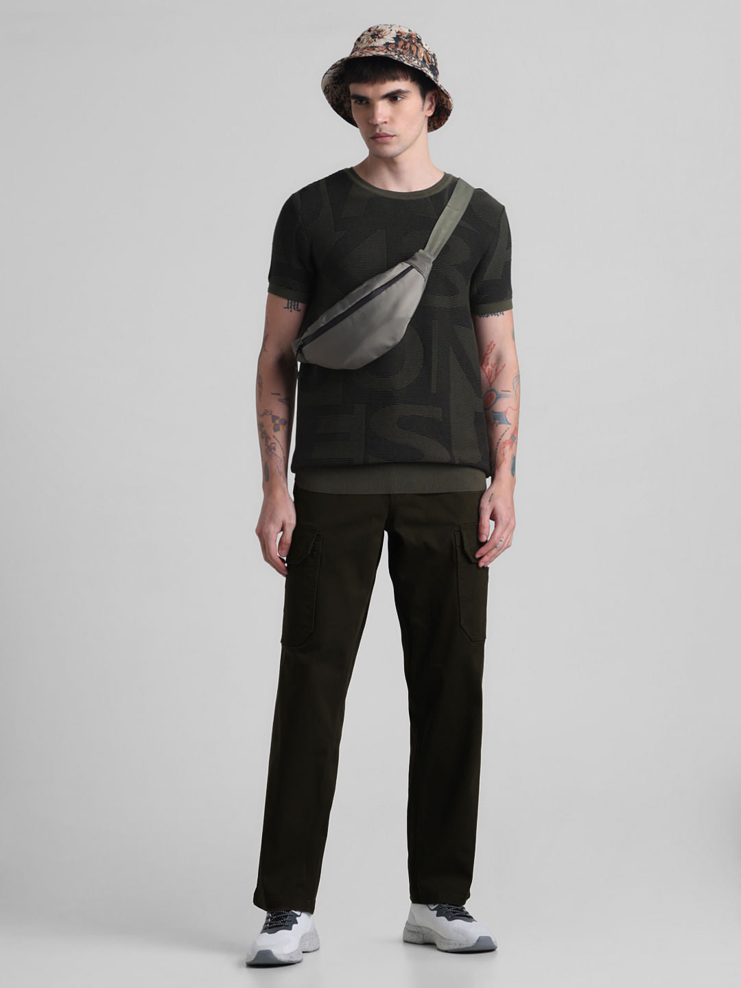 Regular Fit 6 Pocket Cargos - Green