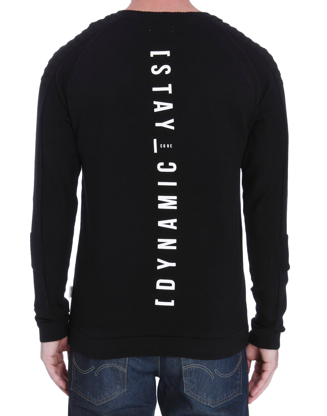 Black Text Print Pullover