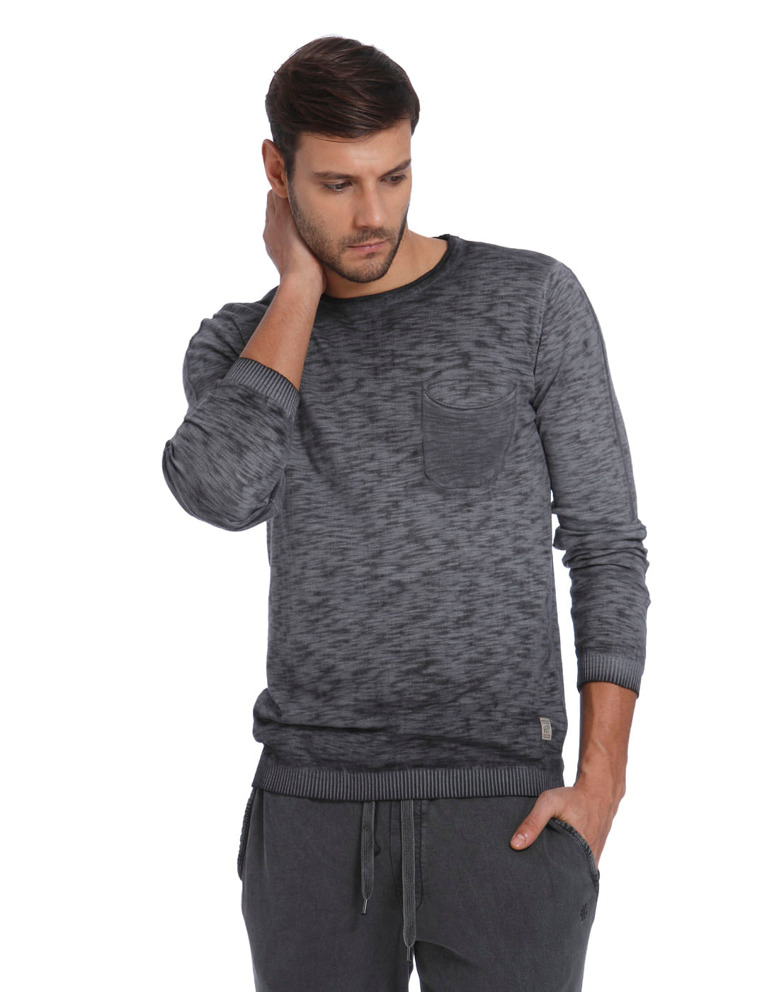 Grey Knit Pullover