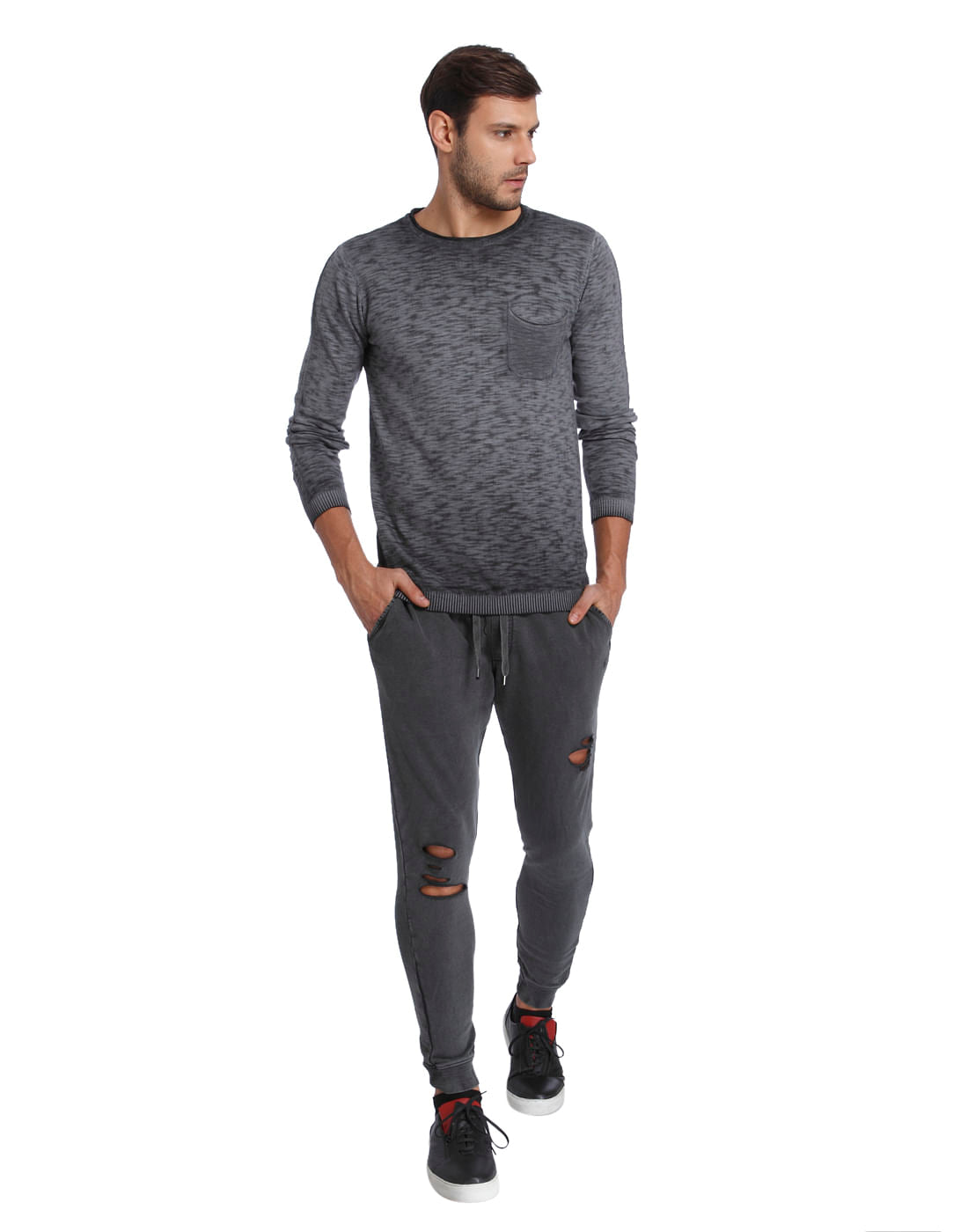 Grey Knit Pullover