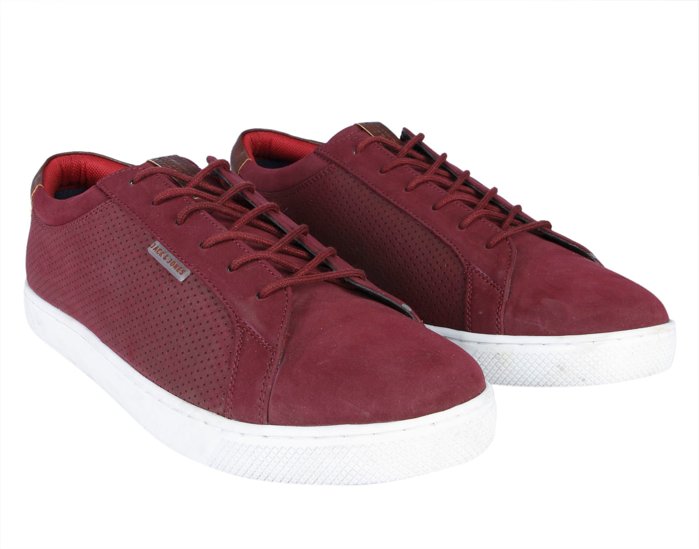 Red Synthetic Suede Sneakers