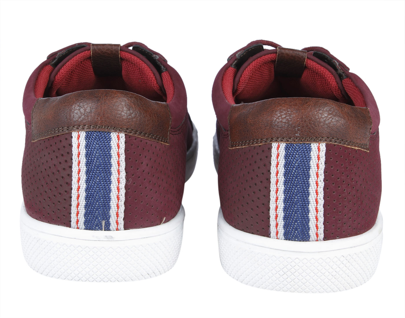 Red Synthetic Suede Sneakers