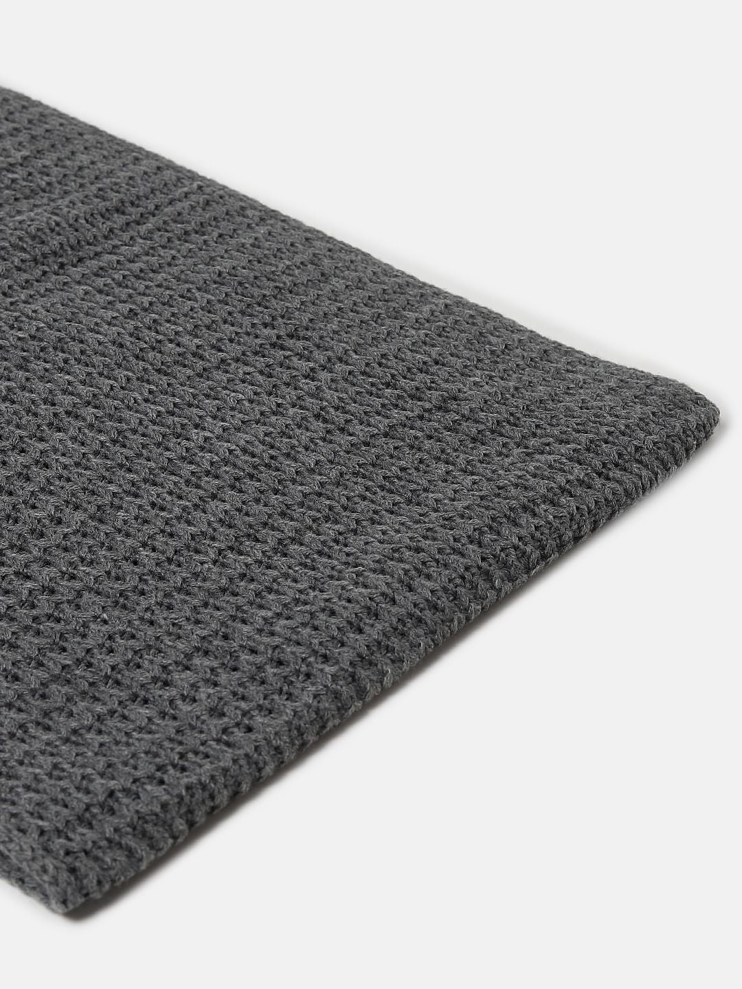 Grey Knit Tube Scarf