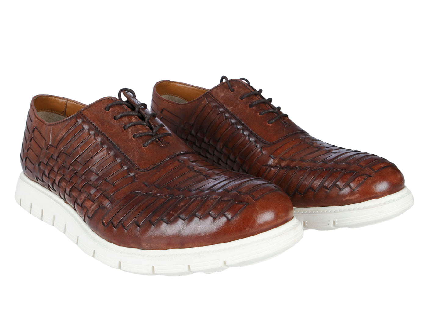 Brown Self-Design Sneakers