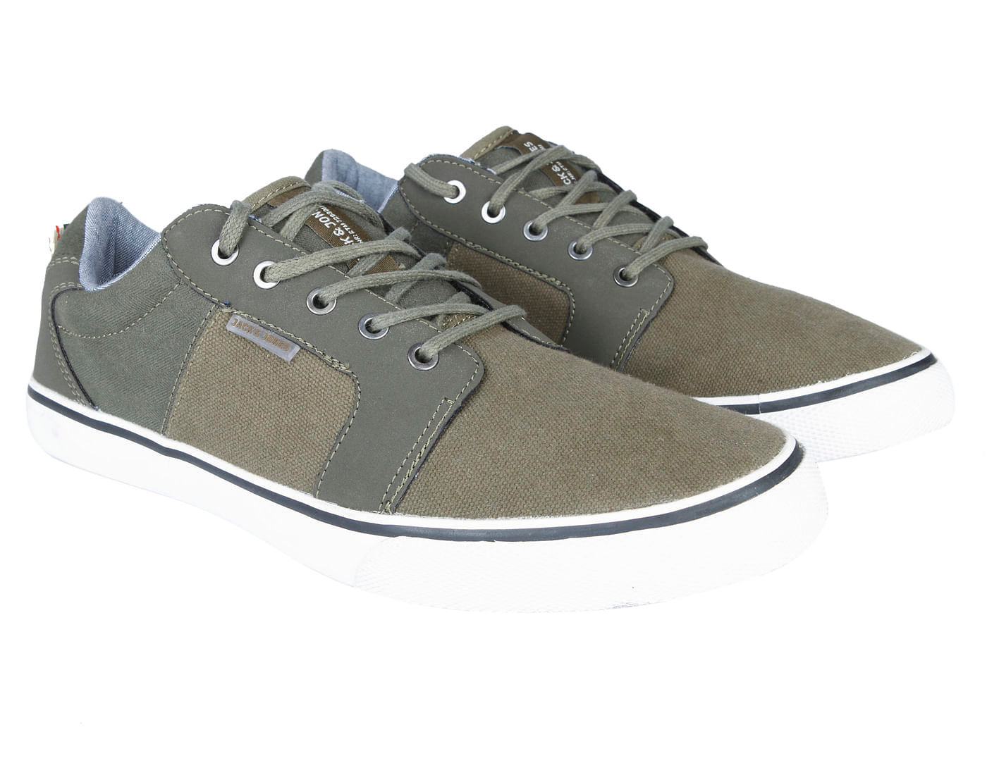 Green Lace Up Canvas Sneakers