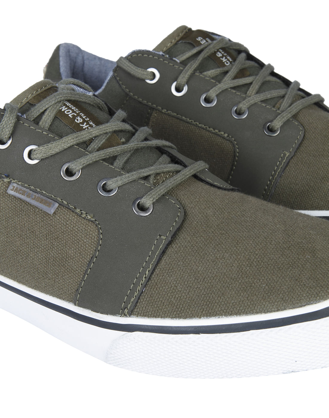 Green Lace Up Canvas Sneakers