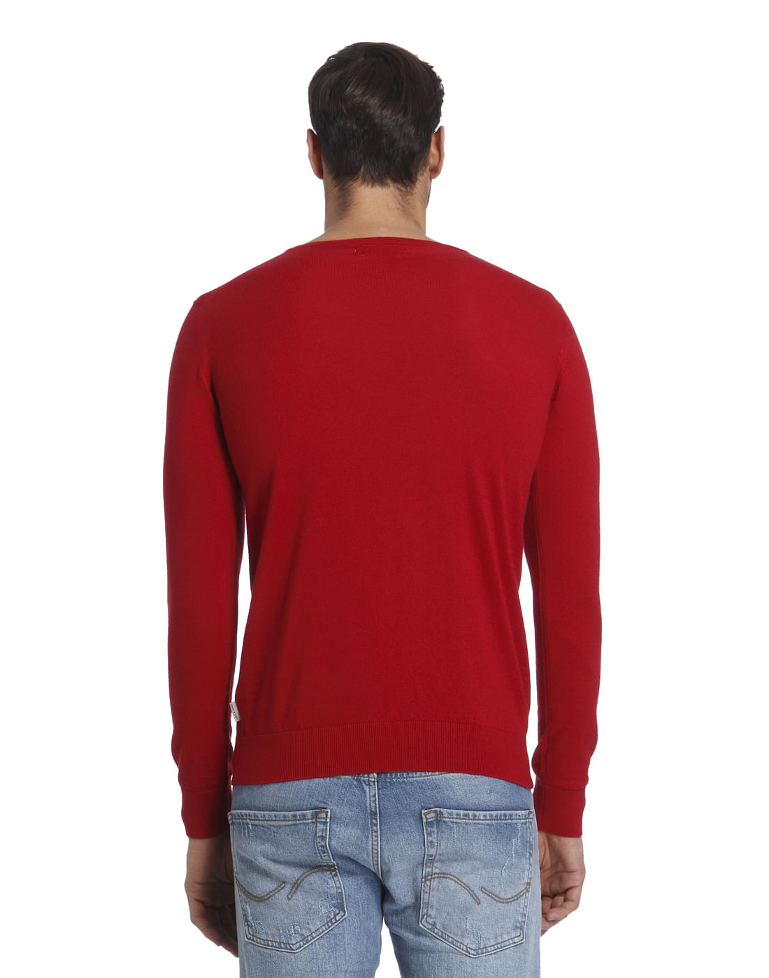 Red V Neck Pullover