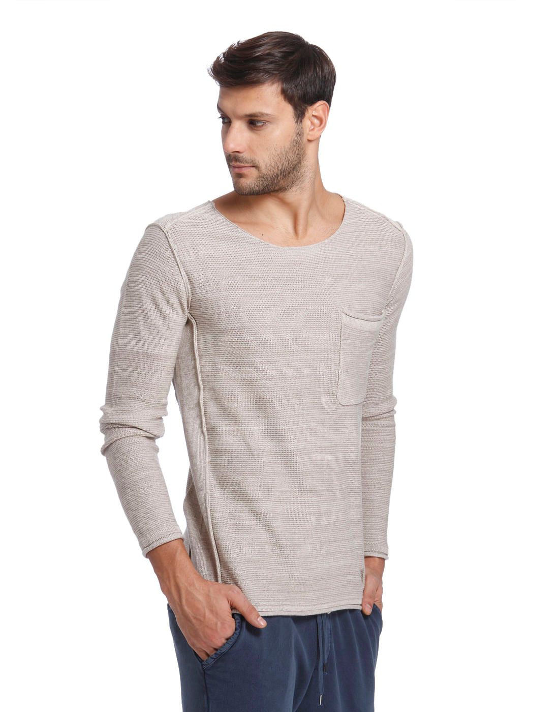 Beige Knit Pullover