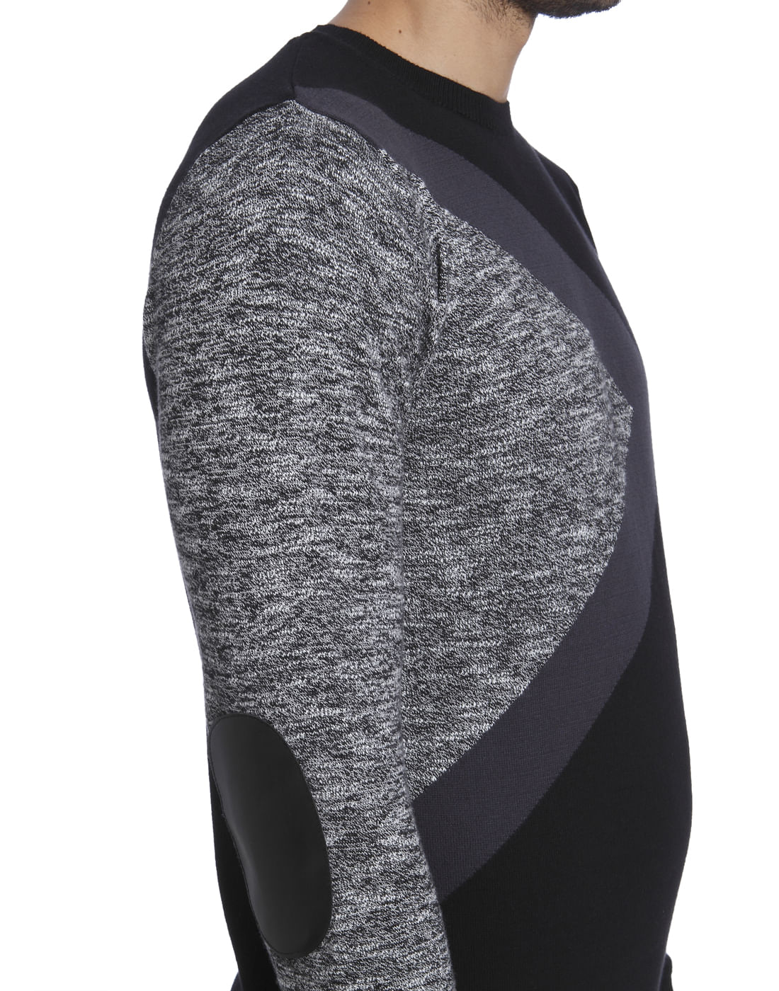 Black Colourblocked Pullover