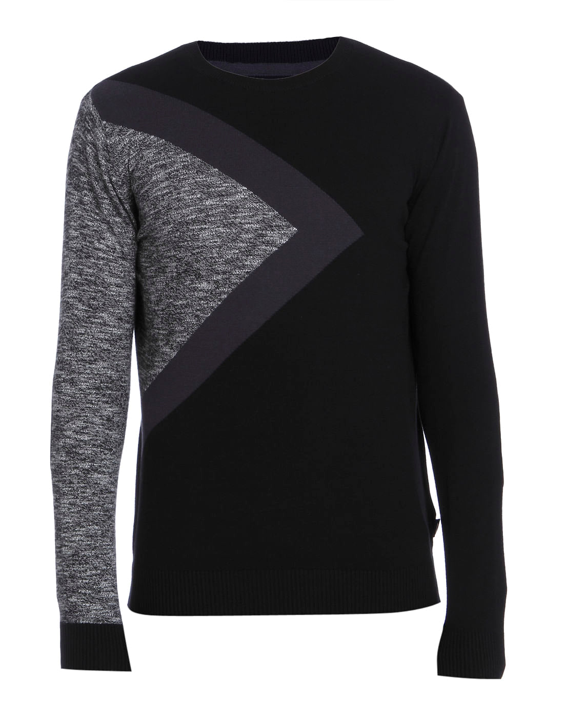 Black Colourblocked Pullover