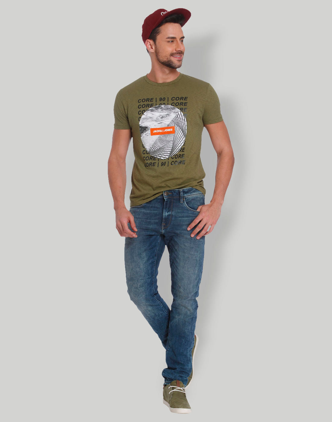 Green Graphic Print Crew Neck T-Shirt