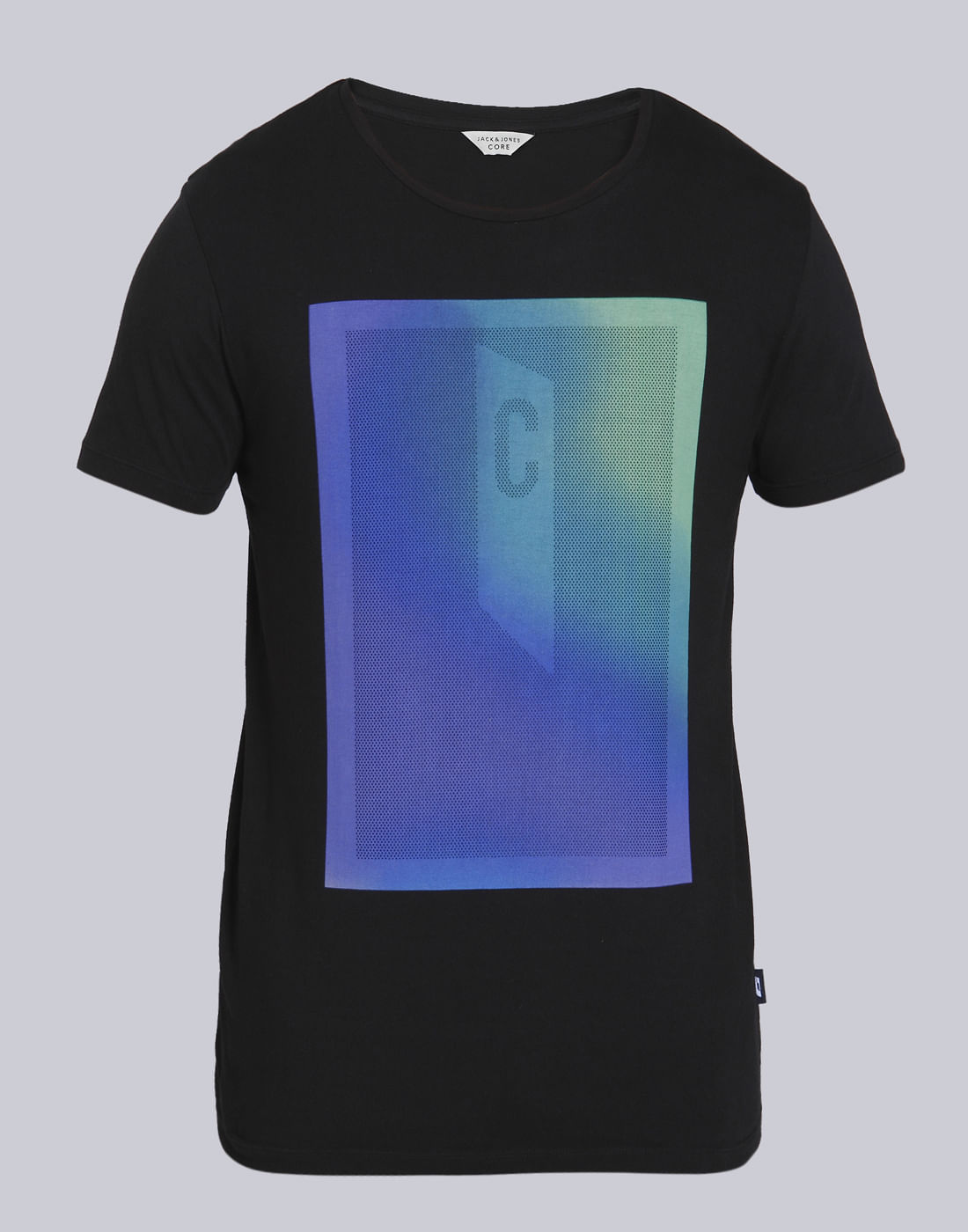 Black Graphic Print Crew Neck T-Shirt