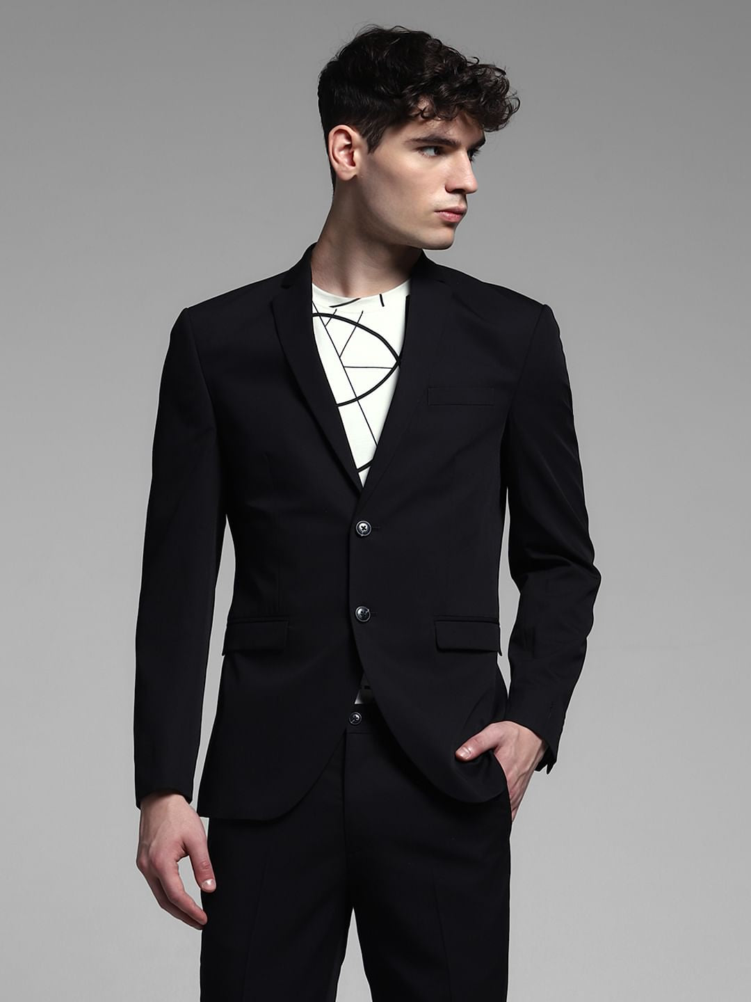 Black Double Button Blazer
