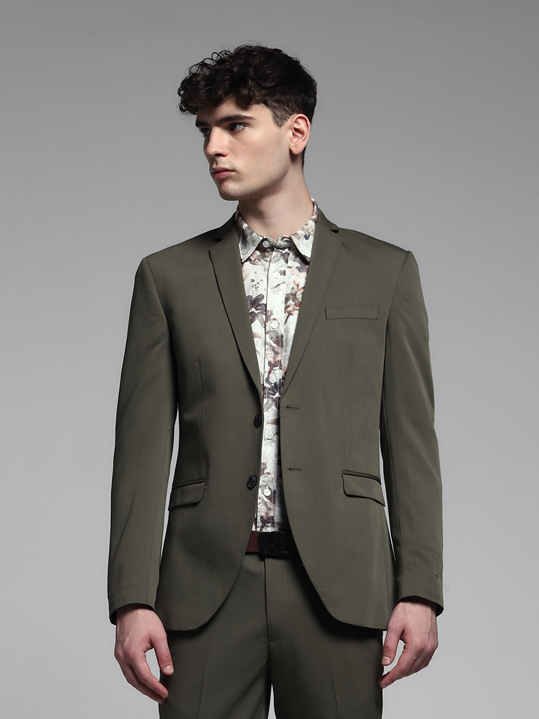 Green Double Button Blazer