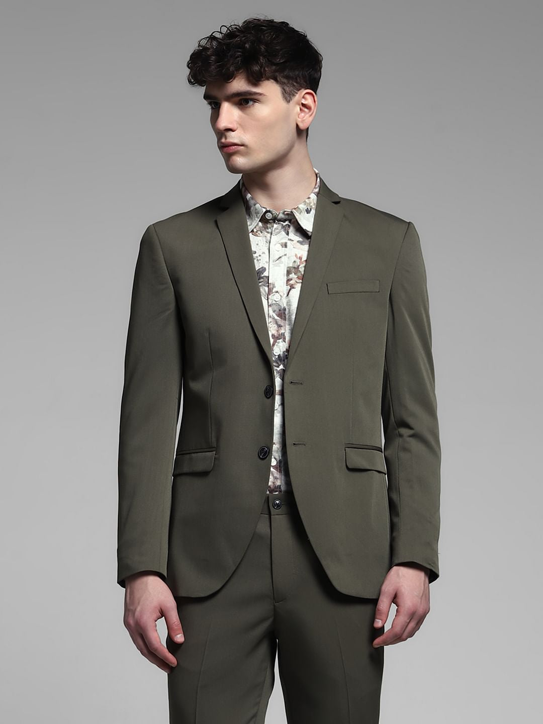 Green Double Button Blazer