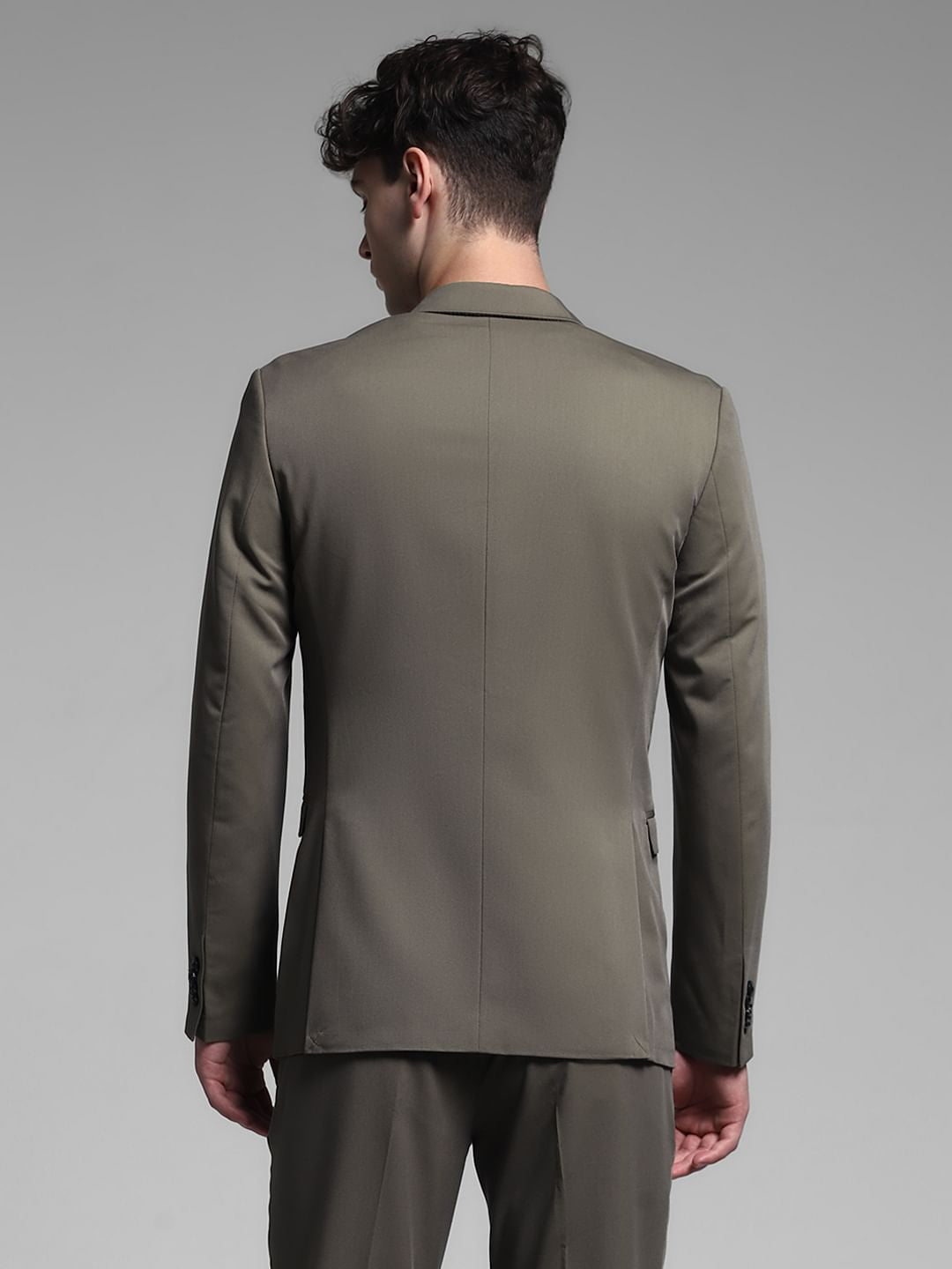 Grey Double Button Blazer