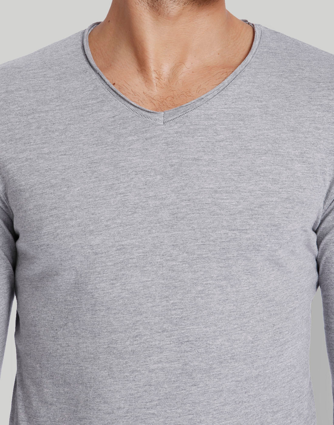 Light Grey V-Neck T-Shirt