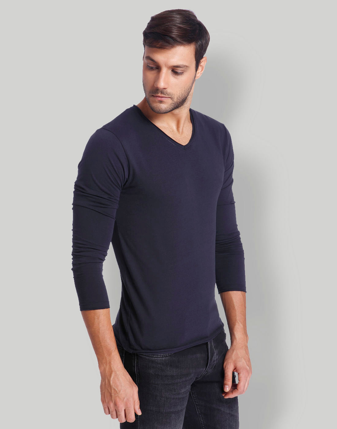 Navy Blue V-Neck T-Shirt