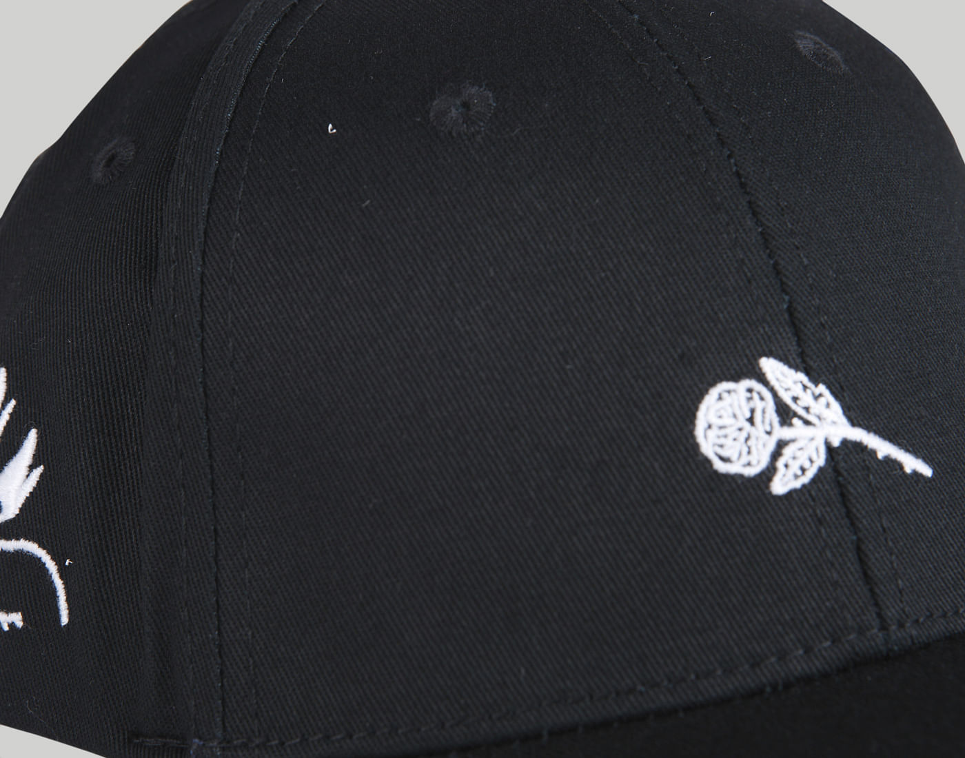Black Embroidered Baseball Cap
