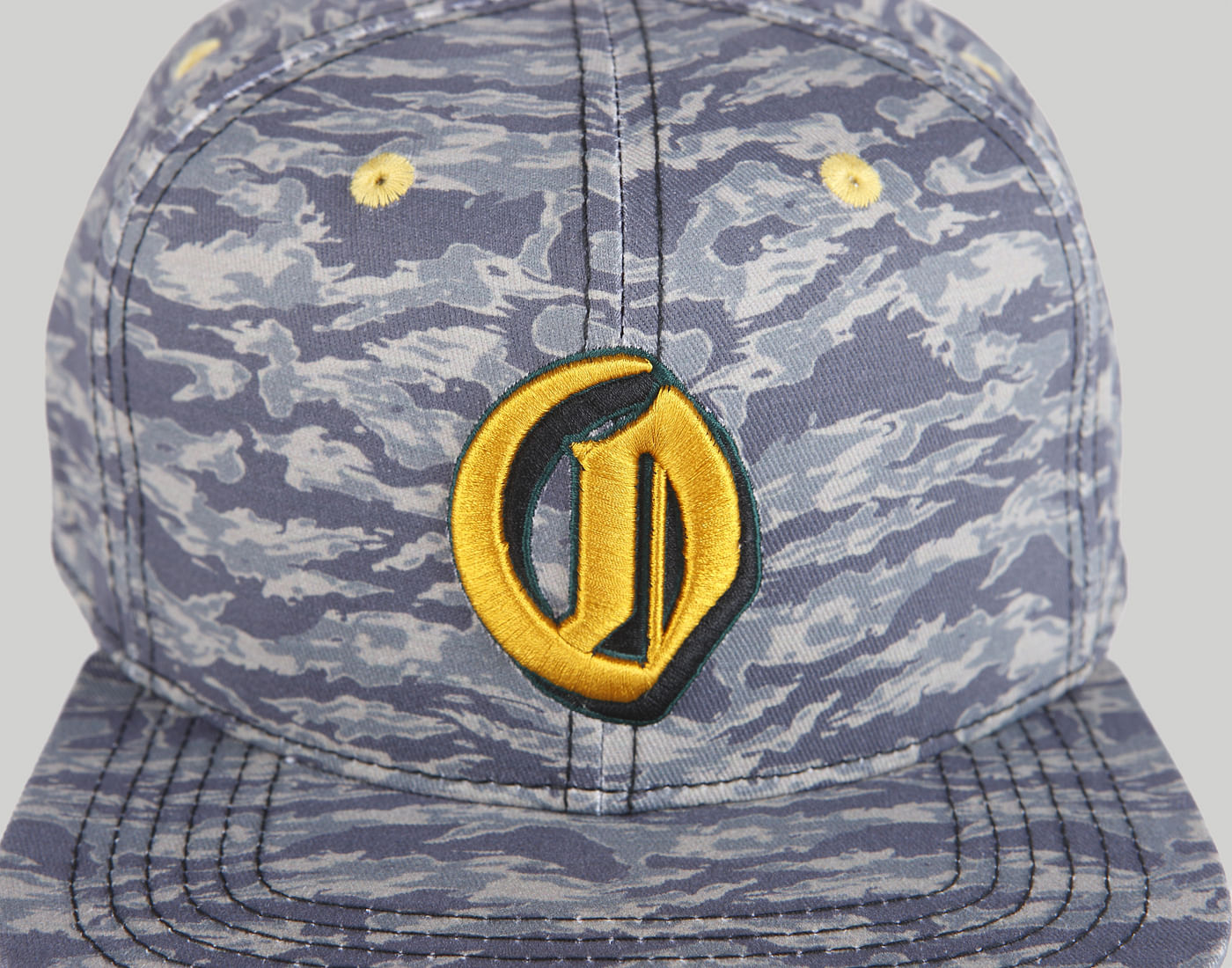 Green Abstract Print Snapback Cap