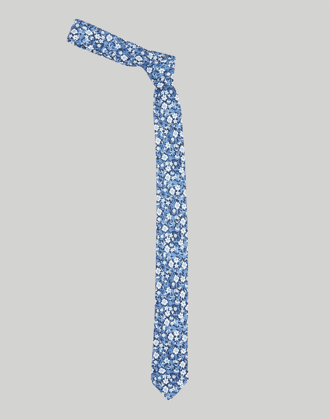Blue Floral Print Tie