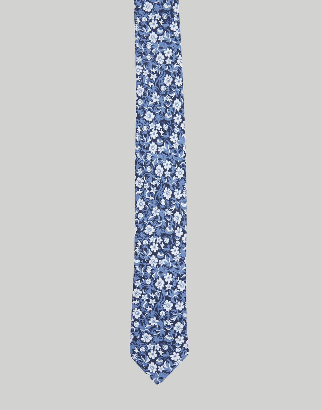 Blue Floral Print Tie