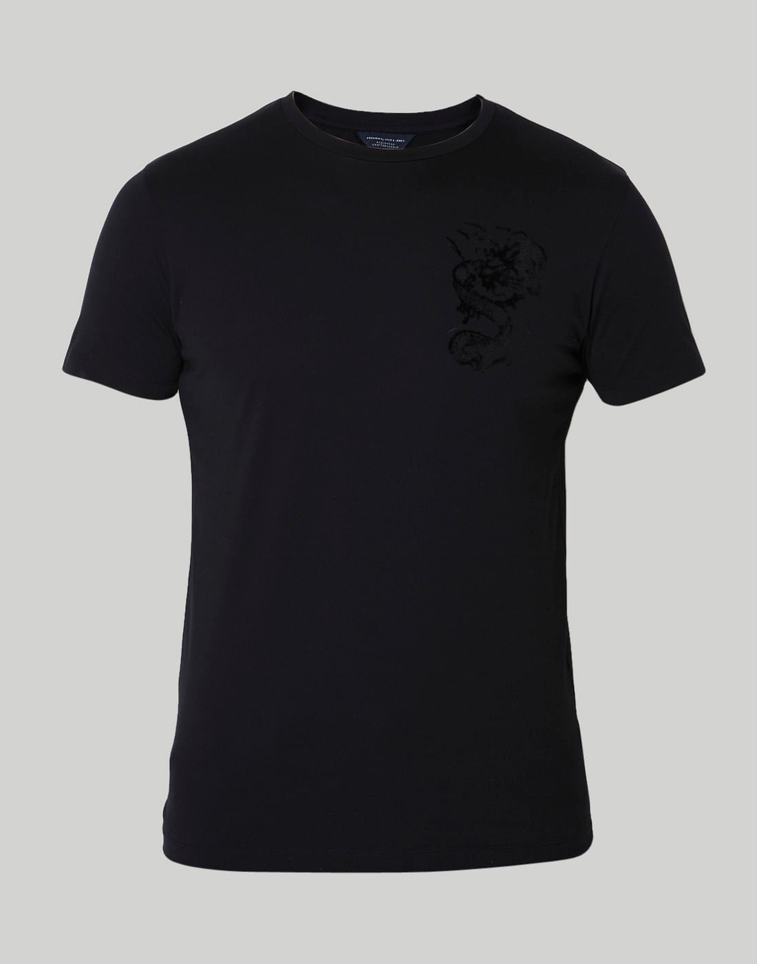 Black Graphic Print Crew Neck T-Shirt