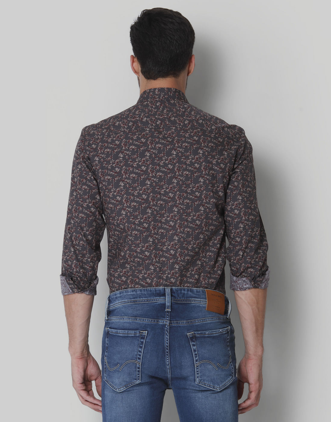 Grey All Over Print Full Sleeves Shirt