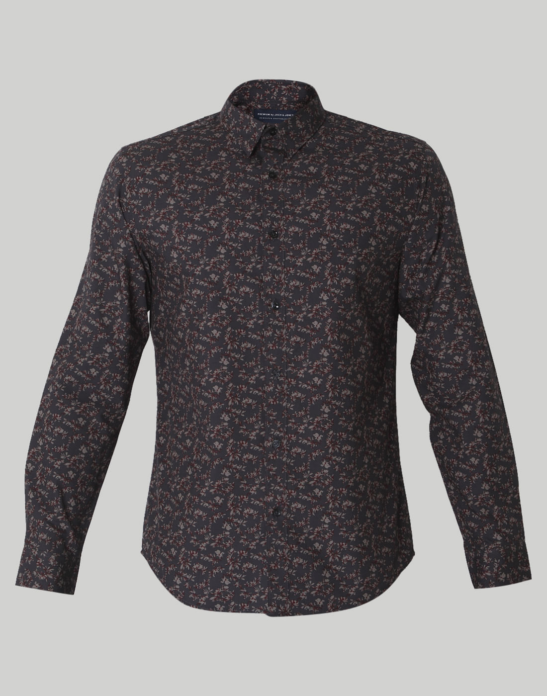 Grey All Over Print Full Sleeves Shirt